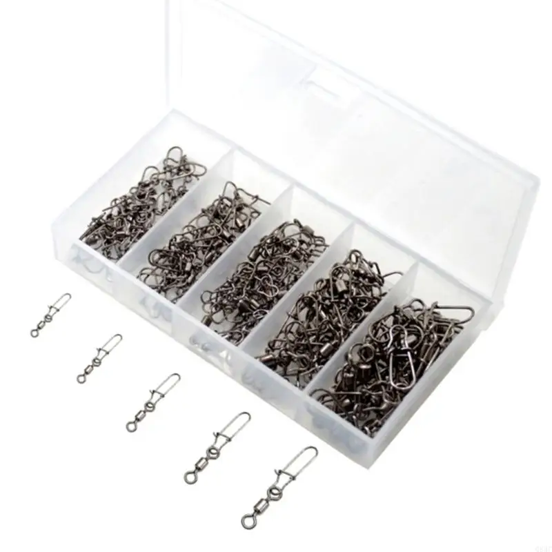 Q84C Fishing Barrels Swivels, High Strength Rolling Balls-Bearing Snap Lures Connectors Clip, Saltwater or Freshwater Fishing
Q84C Fishing Barrels Swivels, High Strength Rolling Balls-Bearing Snap Lures Connectors Clip, Saltwater or Freshwater Fishing