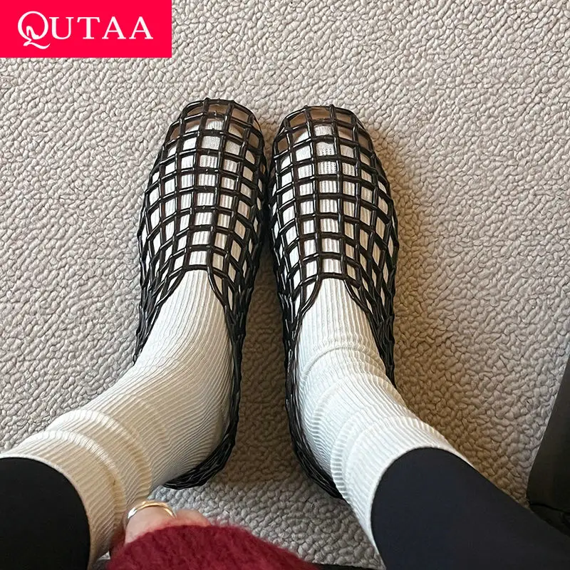 QUTAA 2025 Women Flat Heels Sandals Mesh Buckles Cut Outs Ventilate Black Casual Summer Round Toe Shoes Woman Size 34-40
QUTAA 2025 Women Flat Heels Sandals Mesh Buckles Cut Outs Ventilate Black Casual Summer Round Toe Shoes Woman Size 34-40