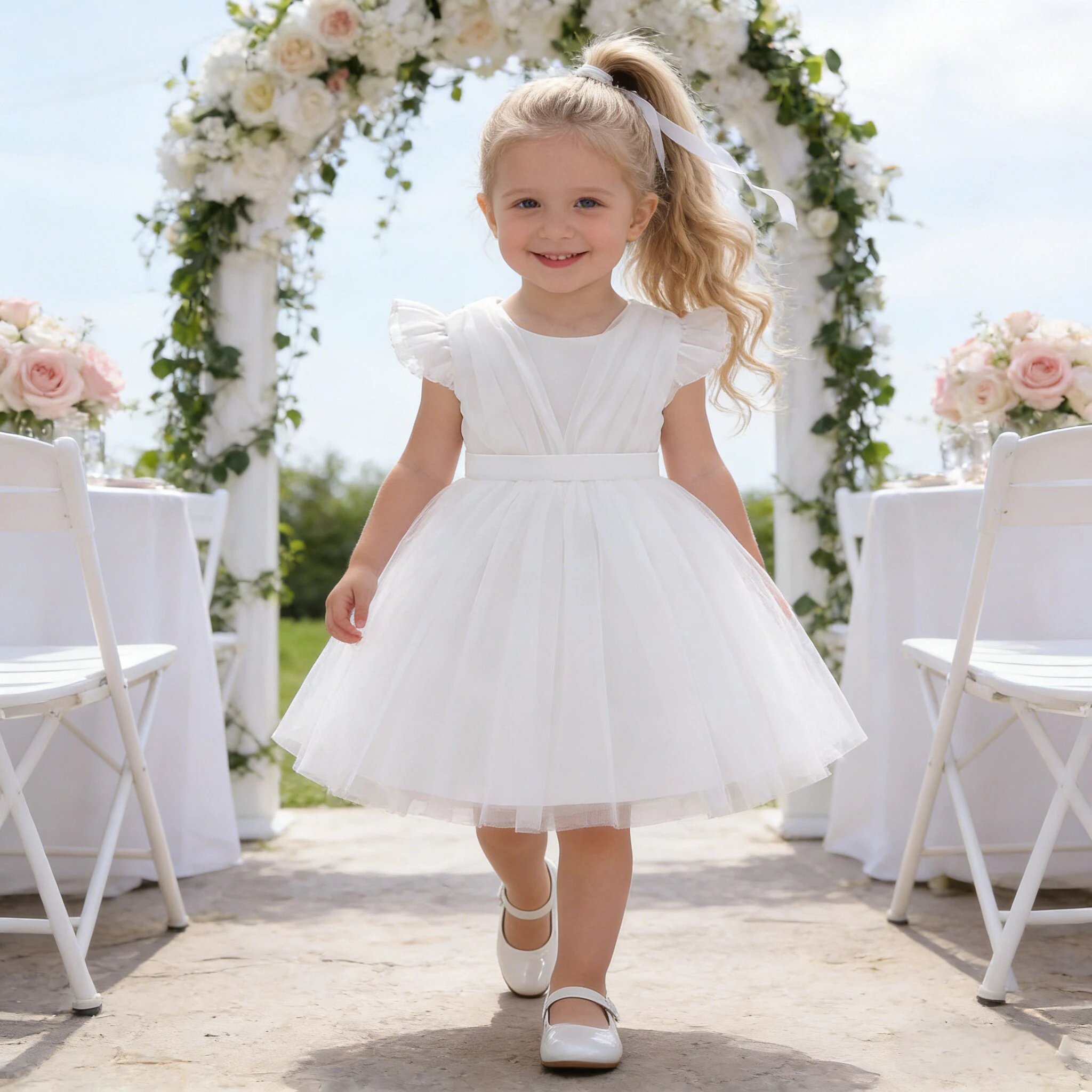 Toddler White Baptism Baby Girls Party Dress Fly Sleeves Bow 1st Birthday Princess Dresses First Communion Wedding Kids Clothing
Toddler White Baptism Baby Girls Party Dress Fly Sleeves Bow 1st Birthday Princess Dresses First Communion Wedding Kids Clothing
