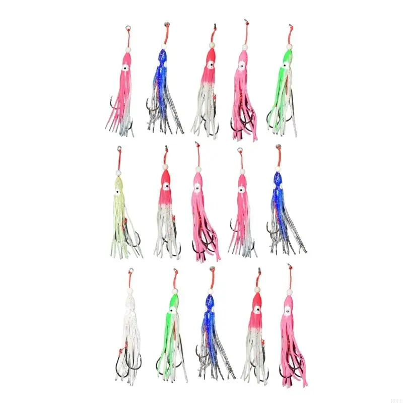 652F 5Pcs Saltwater Baits with Hook Octopuses Skirt Trolling Swimbait Soft Glowing Octopuses Trolling Fishing Squid Lures
652F 5Pcs Saltwater Baits with Hook Octopuses Skirt Trolling Swimbait Soft Glowing Octopuses Trolling Fishing Squid Lures