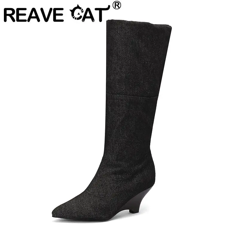Женские ботинки с острым носком REAVE CAT, голубые повседневные ботинки на блочном каблуке 6 см, комбинированные ботинки для отдыха, размеры 46, 47, 48
Женские ботинки с острым носком REAVE CAT, голубые повседневные ботинки на блочном каблуке 6 см, комбинированные ботинки для отдыха, размеры 46, 47, 48