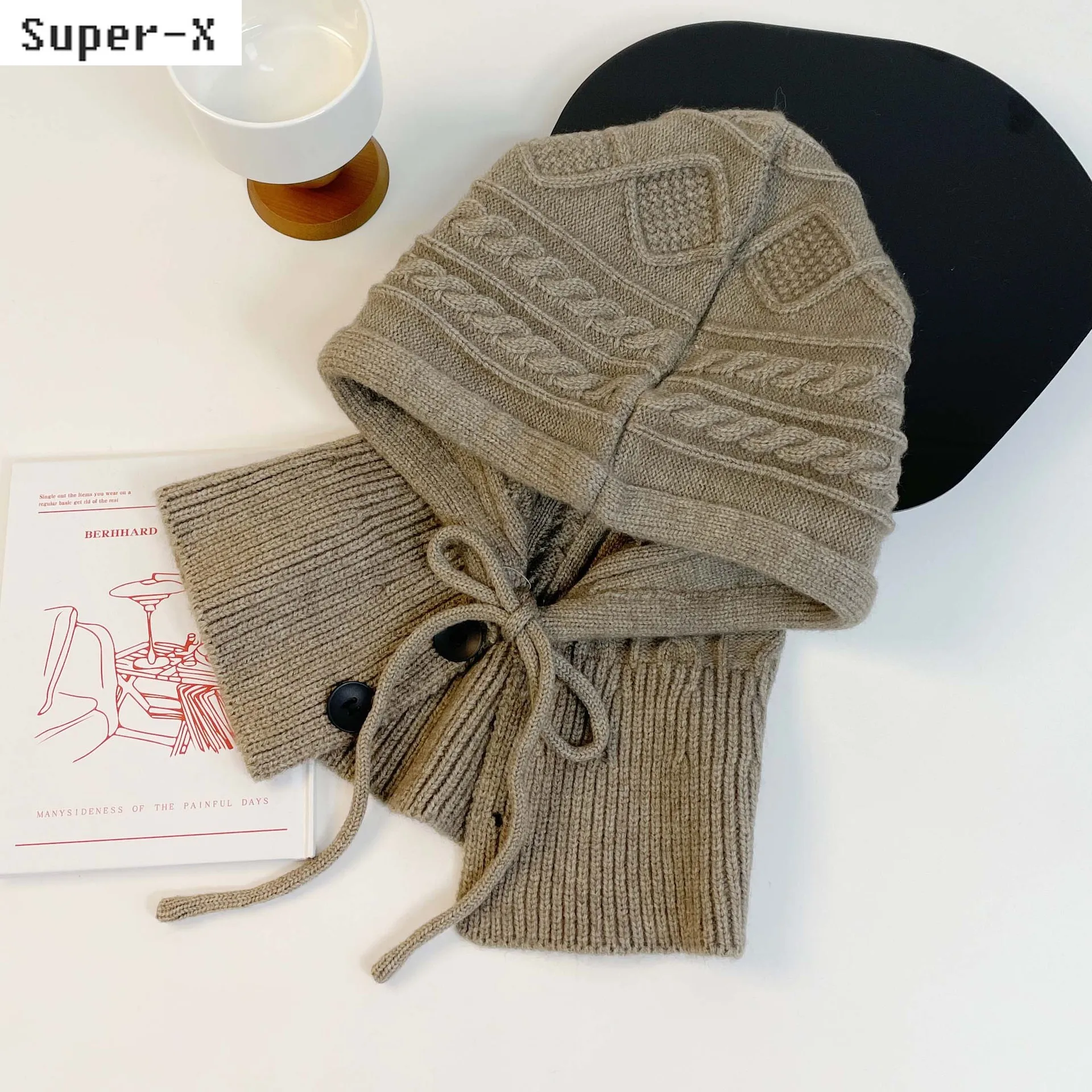 Winter Balaclava Hat Knitted Women's Hood Hat Solid Color One-piece Neck Pullover Cap Outdoor Women Beanies
Winter Balaclava Hat Knitted Women's Hood Hat Solid Color One-piece Neck Pullover Cap Outdoor Women Beanies