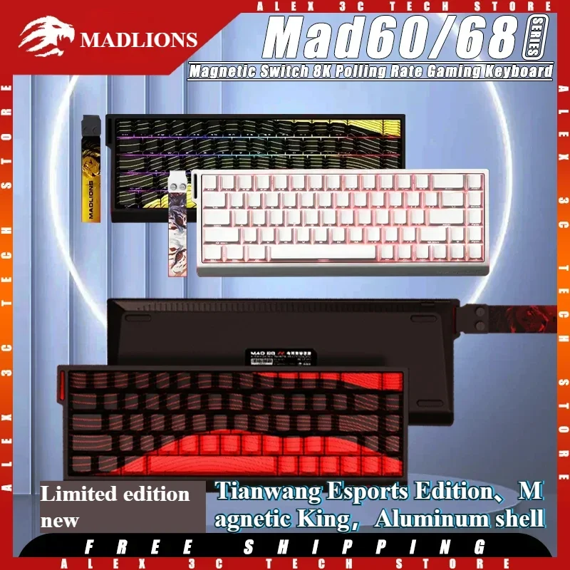 MADLIONS Mad60 Mad68 HE Mechanical Keyboard Wired 8k Polling Rate Magnetic Switch Customized Gaming Keyboard Pc Gamer Accessory
MADLIONS Mad60 Mad68 HE Mechanical Keyboard Wired 8k Polling Rate Magnetic Switch Customized Gaming Keyboard Pc Gamer Accessory
