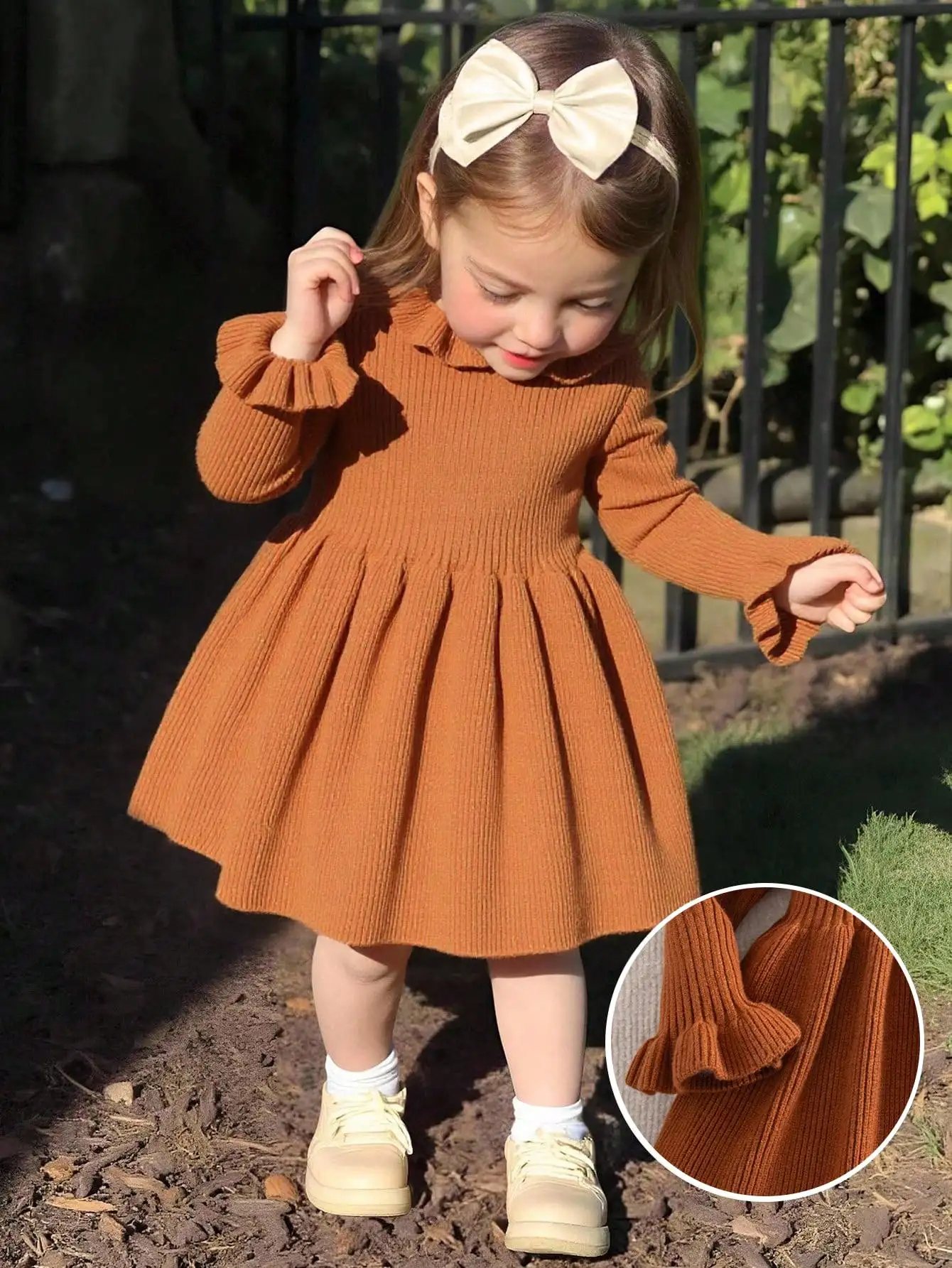 Cute Knitted Long Sleeve Dress for Girls, Solid Color Autumn Winter Casual Skirt
Cute Knitted Long Sleeve Dress for Girls, Solid Color Autumn Winter Casual Skirt