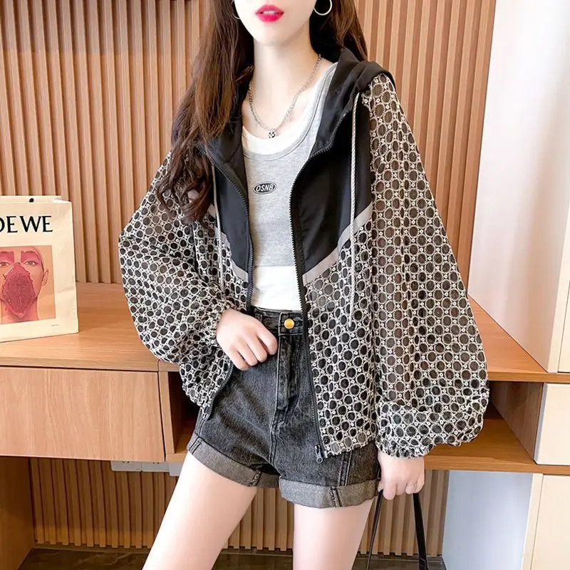 Loose Hooded Simplicity Solid Color Jackets Zipper Patchwork Lacing Spring Summer Thin Sports Fashion Casual Women's Clothing
Loose Hooded Simplicity Solid Color Jackets Zipper Patchwork Lacing Spring Summer Thin Sports Fashion Casual Women's Clothing
