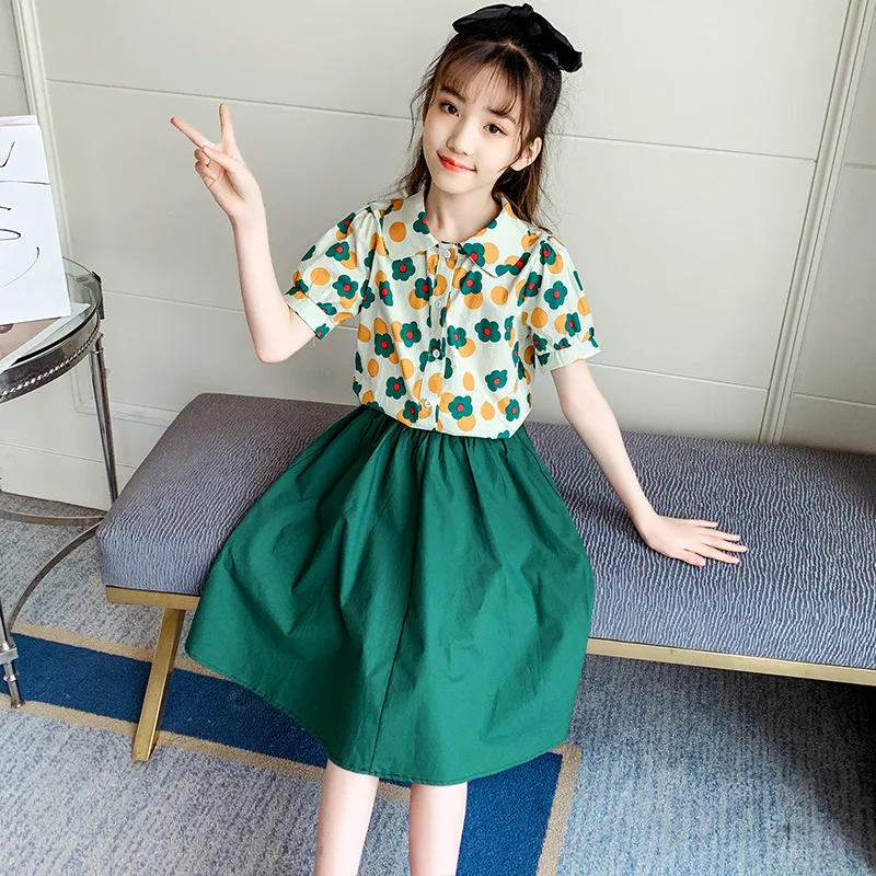 Children's Clothing Sets Floral Print Short Sleeve Top + Skirt 2pcs Sets Girls Clothes Baby Girl Outfit Set 4-15 Years
Children's Clothing Sets Floral Print Short Sleeve Top + Skirt 2pcs Sets Girls Clothes Baby Girl Outfit Set 4-15 Years