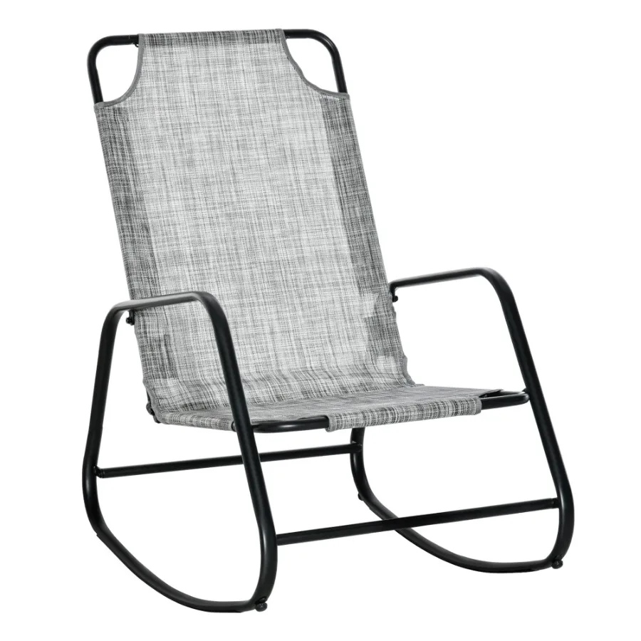 Outdoor Indoor Rocking Chair with Sling Fabric Grey for Patio Balcony Porch
Outdoor Indoor Rocking Chair with Sling Fabric Grey for Patio Balcony Porch