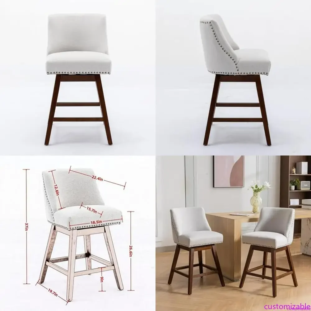 Christopher Knight Home Durham 360-Degree Swivel Upholstered Counter Height Bar Stools Set of 2 with Nailed Trim and Wooden Fram
Christopher Knight Home Durham 360-Degree Swivel Upholstered Counter Height Bar Stools Set of 2 with Nailed Trim and Wooden Fram