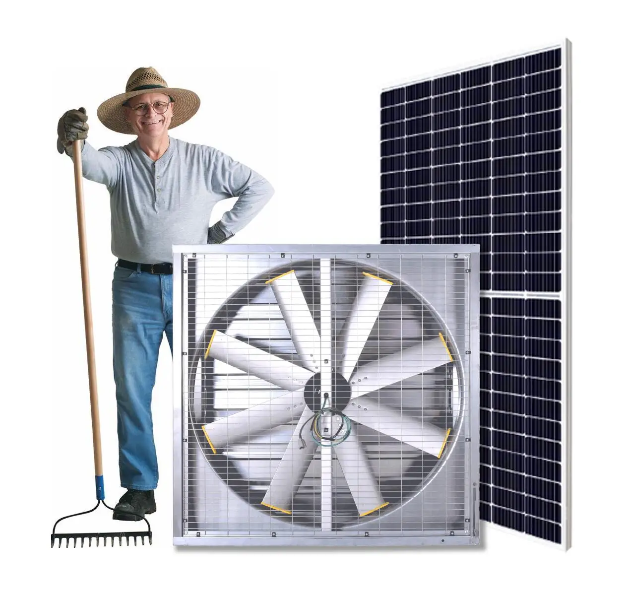 48'' Industrial Large Solar Powered Ventilation Cooling Wall Greenhouse Air Circulation Exhaust Fan DC Electric Ball App Control
48'' Industrial Large Solar Powered Ventilation Cooling Wall Greenhouse Air Circulation Exhaust Fan DC Electric Ball App Control