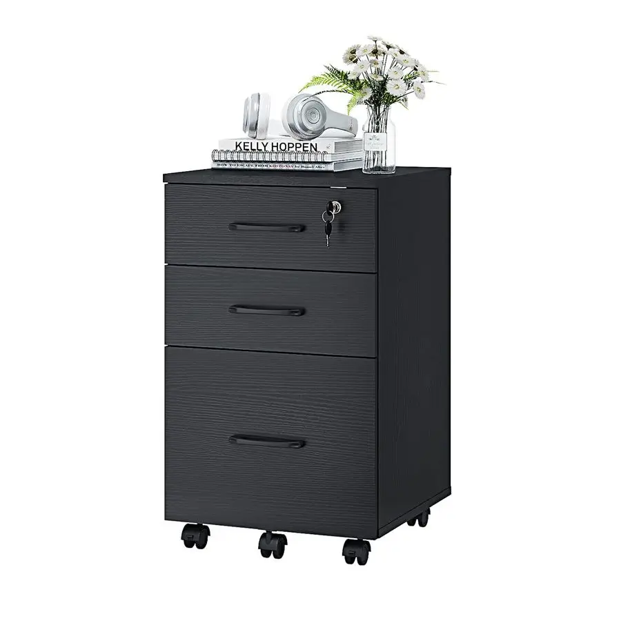 3 Drawer Wood Mobile File Cabinet, Under Desk Storage Drawers Small File Cabinet for Home Office Black
3 Drawer Wood Mobile File Cabinet, Under Desk Storage Drawers Small File Cabinet for Home Office Black