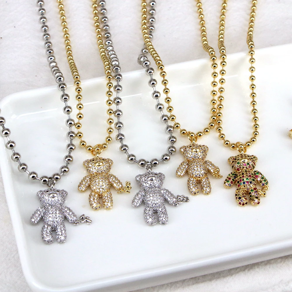 5PCS, Fashion Gold-plated Bear Necklace Heart Zircon Pendant Engagement Necklaces for Women Animal Jewelry Birthday Anniversary
5PCS, Fashion Gold-plated Bear Necklace Heart Zircon Pendant Engagement Necklaces for Women Animal Jewelry Birthday Anniversary