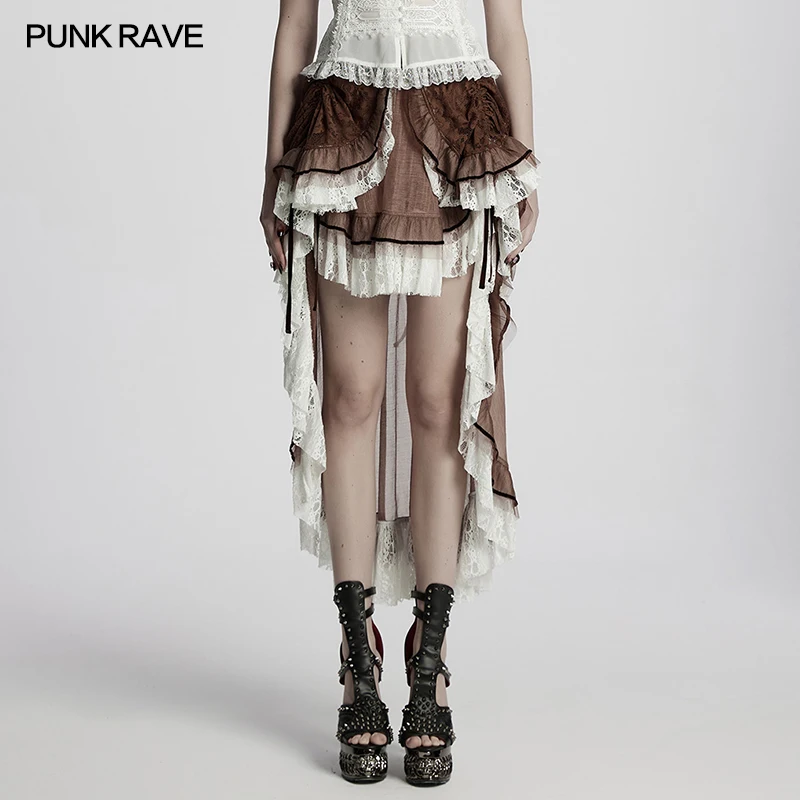PUNK RAVE женская готическая шифоновая элегантная асимметричная кружевная юбка с рюшами, вечерние длинные юбки в европейском стиле, два цвета в наличии
PUNK RAVE женская готическая шифоновая элегантная асимметричная кружевная юбка с рюшами, вечерние длинные юбки в европейском стиле, два цвета в наличии