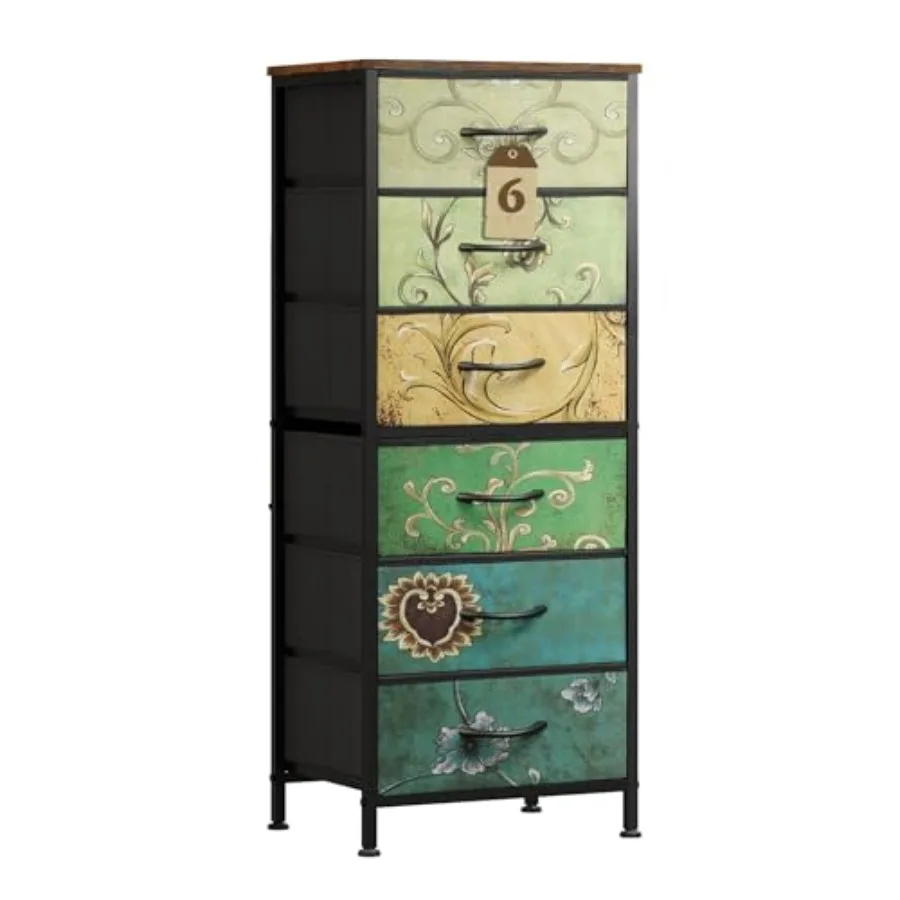 Tall Dresser for Bedroom, 6 Drawer Dressers and Chests of Drawers, Fabric Dresser for Closet, Living Room, Night Stand with Met
Tall Dresser for Bedroom, 6 Drawer Dressers and Chests of Drawers, Fabric Dresser for Closet, Living Room, Night Stand with Met