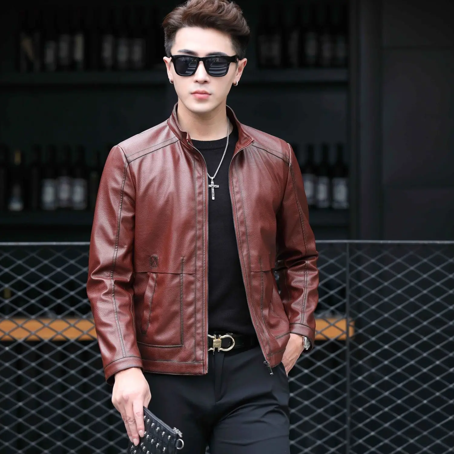 2022 Men Autumn Brand New Causal Vintage Leather Jacket Coat Men Spring Outfit Pu Leather Jacket Men Coat Fashion Clothing Q26
2022 Men Autumn Brand New Causal Vintage Leather Jacket Coat Men Spring Outfit Pu Leather Jacket Men Coat Fashion Clothing Q26
