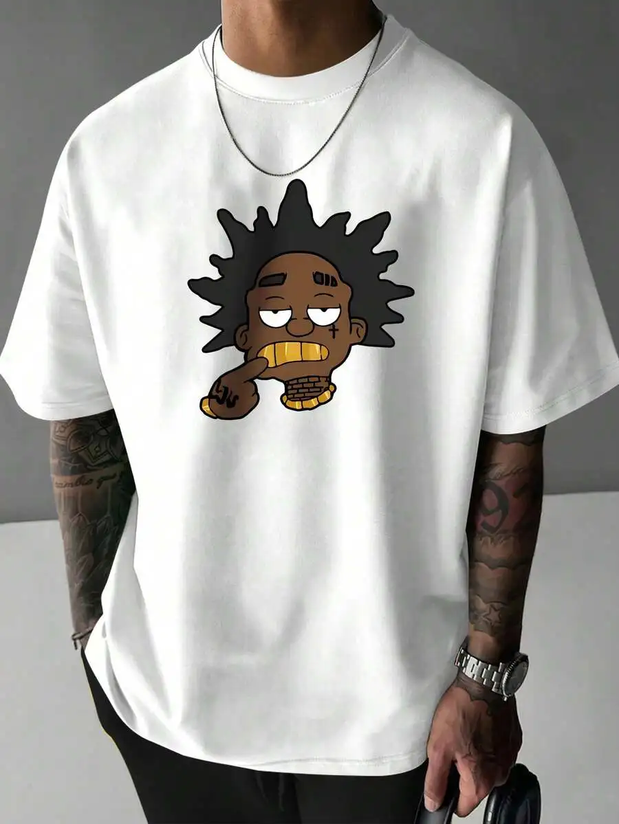 Casual Cartoon Print Short Sleeve T-Shirt for Men, Summer Comfort Fit
Casual Cartoon Print Short Sleeve T-Shirt for Men, Summer Comfort Fit
