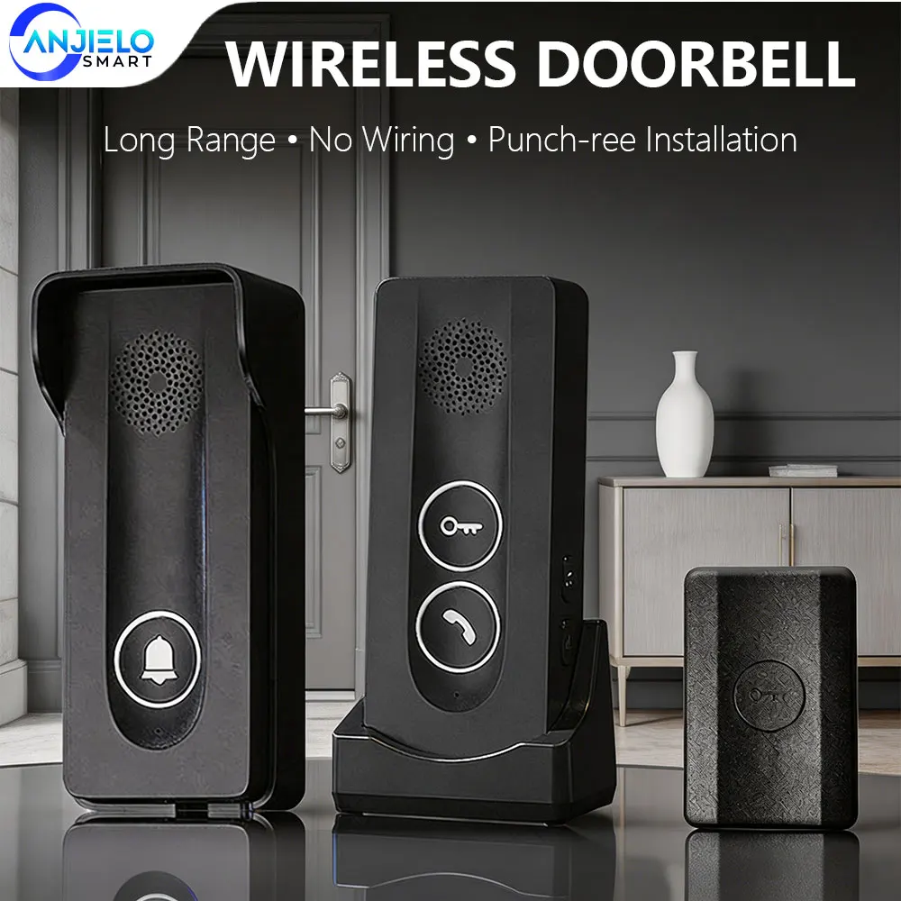 ANJIELO Outdoor Doorbell Wireless Intercom Door Phone Remote Control Unlocking 2 Way Intercom 433MHz 800M Long Distance
ANJIELO Outdoor Doorbell Wireless Intercom Door Phone Remote Control Unlocking 2 Way Intercom 433MHz 800M Long Distance