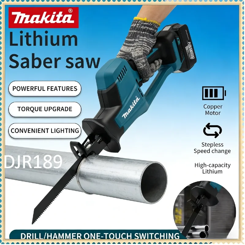 Makita Power Tool DJR189 Brushless Electric Reciprocating Saw Cordless Rechargeable Wood Metal Cutting Saw Portable
Makita Power Tool DJR189 Brushless Electric Reciprocating Saw Cordless Rechargeable Wood Metal Cutting Saw Portable