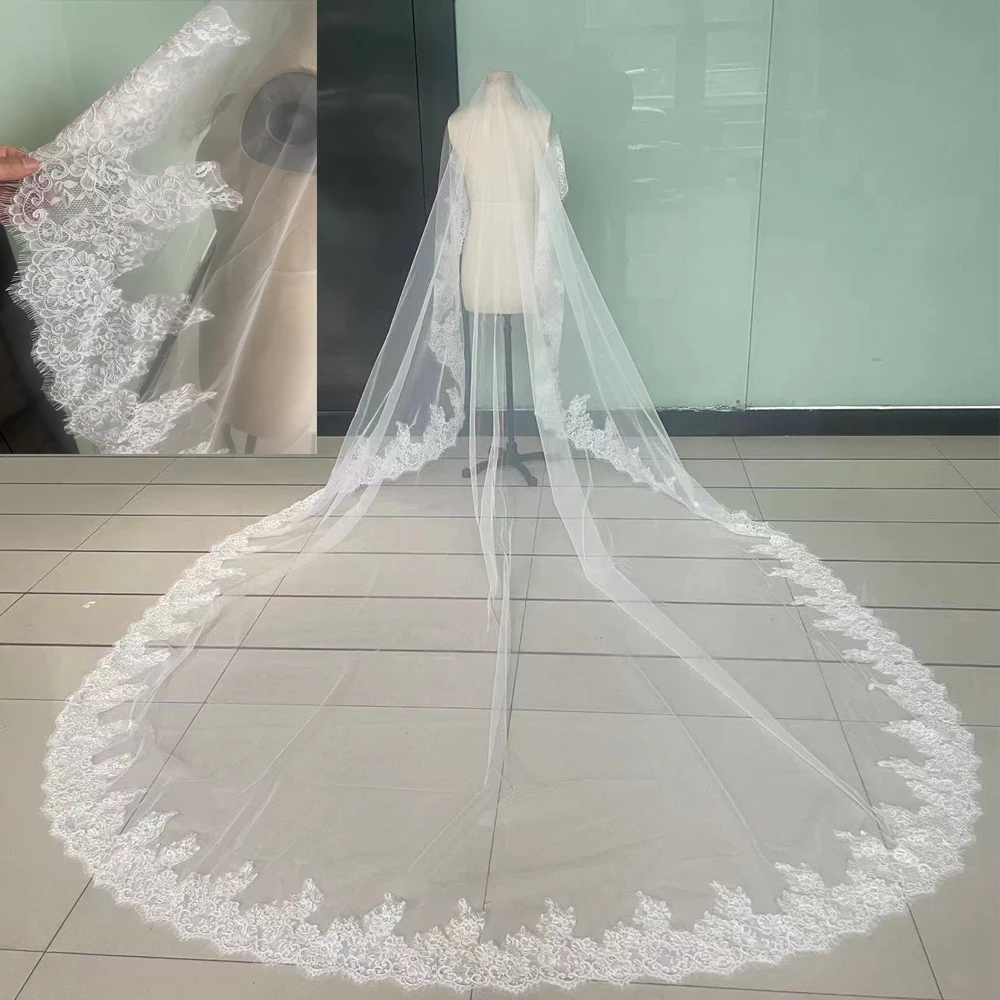 1T Lace Wedding Veil Long Elegant Veil Cathedral Bridal Veils Customized
1T Lace Wedding Veil Long Elegant Veil Cathedral Bridal Veils Customized