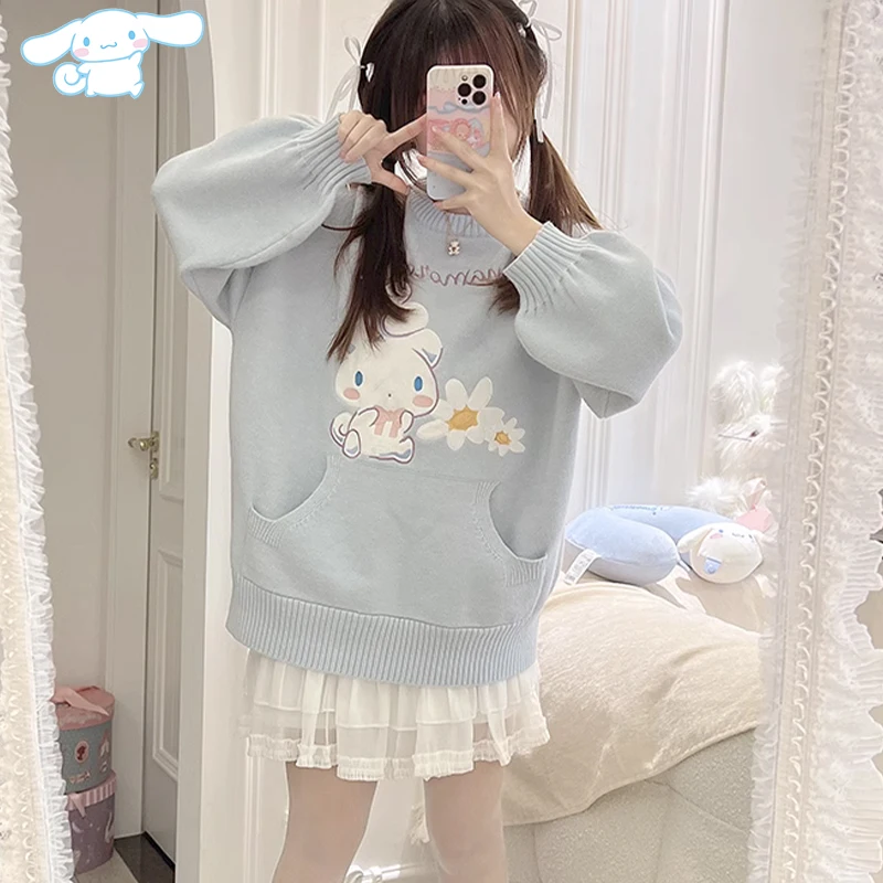 Новый кавайный свитер Cinnamoroll Sanrio аниме Лолита осенний свитер с героями мультфильмов с вышивкой студенческий топ для девочек милый милый свободный японский
Новый кавайный свитер Cinnamoroll Sanrio аниме Лолита осенний свитер с героями мультфильмов с вышивкой студенческий топ для девочек милый милый свободный японский