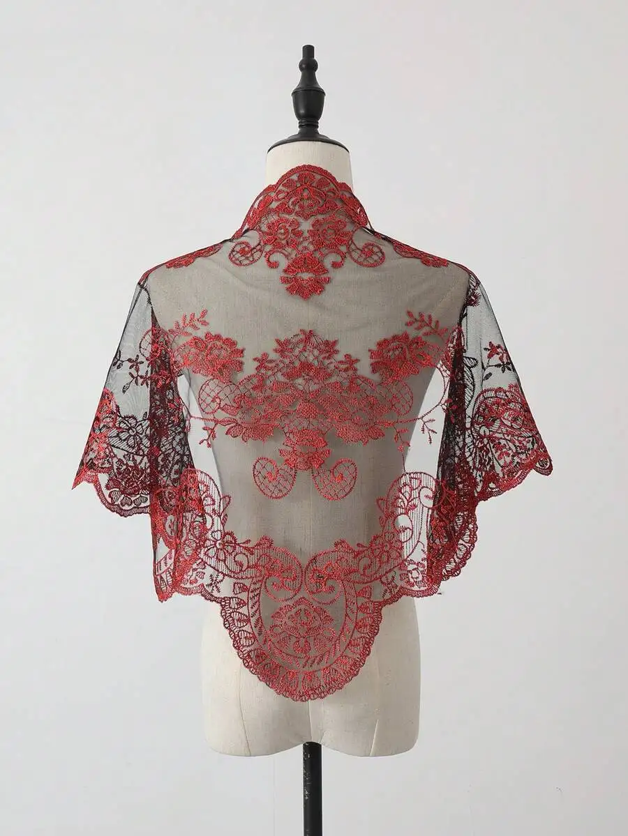 Womens Mesh Embroidered Floral Shawl Lace Scarf For Wedding Church Elegant Wrap
Womens Mesh Embroidered Floral Shawl Lace Scarf For Wedding Church Elegant Wrap
