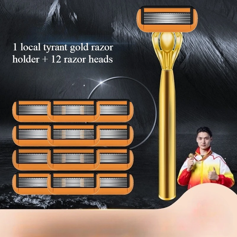 6-Layers Safety Razor Set luxury gold High Quality Men Razor Sharp Stainless Steel Shaving Changeable Shaver Head Blade
6-Layers Safety Razor Set luxury gold High Quality Men Razor Sharp Stainless Steel Shaving Changeable Shaver Head Blade