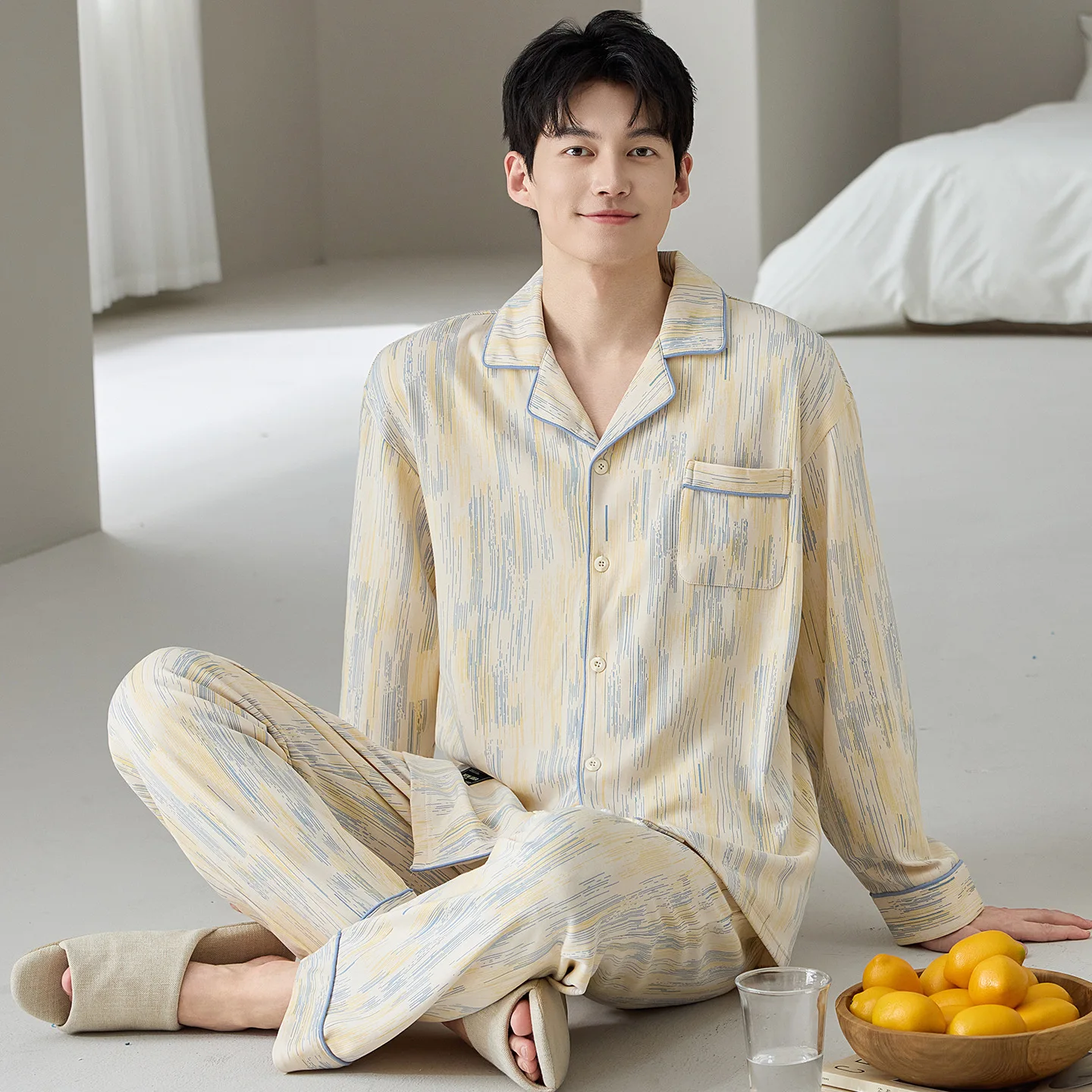 2025 Autumn Men's Cotton Pajamas Set Cardigan Turn Down Collar Sleepwear Male Plus Size L-4XL Pjs Pyjamas Hombre Dropship
2025 Autumn Men's Cotton Pajamas Set Cardigan Turn Down Collar Sleepwear Male Plus Size L-4XL Pjs Pyjamas Hombre Dropship