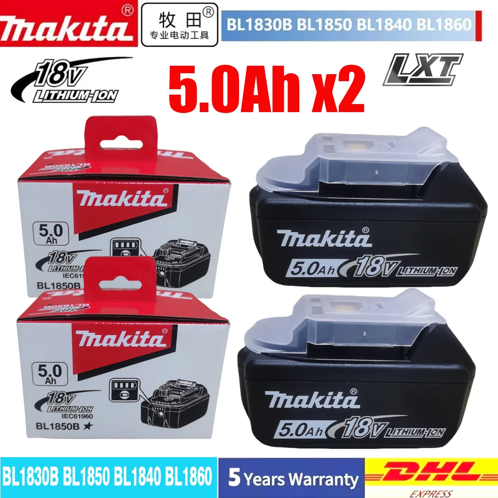 Original Makita 18V 6.0Ah battery, Makita power tool BL1830 BL1840 BL1850 rechargeable battery, fast charging, long battery life
Original Makita 18V 6.0Ah battery, Makita power tool BL1830 BL1840 BL1850 rechargeable battery, fast charging, long battery life