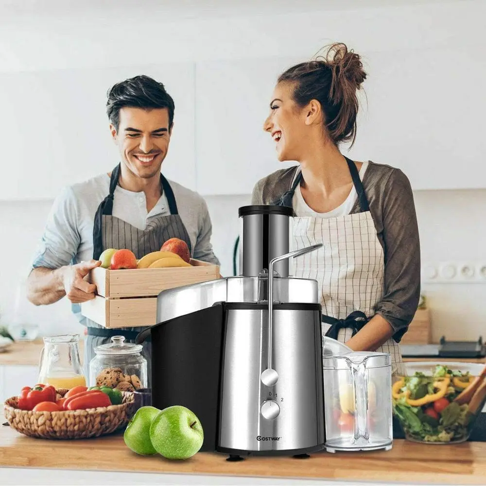 Wide Mouth Stainless Steel Juicer, 75MM Diameter, 2-Speed Masticating for Fruits and Vegetables with BPA-Free Jug and Pulp Colle
Wide Mouth Stainless Steel Juicer, 75MM Diameter, 2-Speed Masticating for Fruits and Vegetables with BPA-Free Jug and Pulp Colle