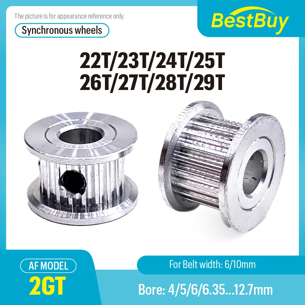 2GT Timing Belt 3D Printing GT2 22T/23T/24T/25T/26T/27T/28T/29T Timing Pulley Bore 3/4/5/..12.7mm For Belt Width: 6/10mm GT2 AF
2GT Timing Belt 3D Printing GT2 22T/23T/24T/25T/26T/27T/28T/29T Timing Pulley Bore 3/4/5/..12.7mm For Belt Width: 6/10mm GT2 AF