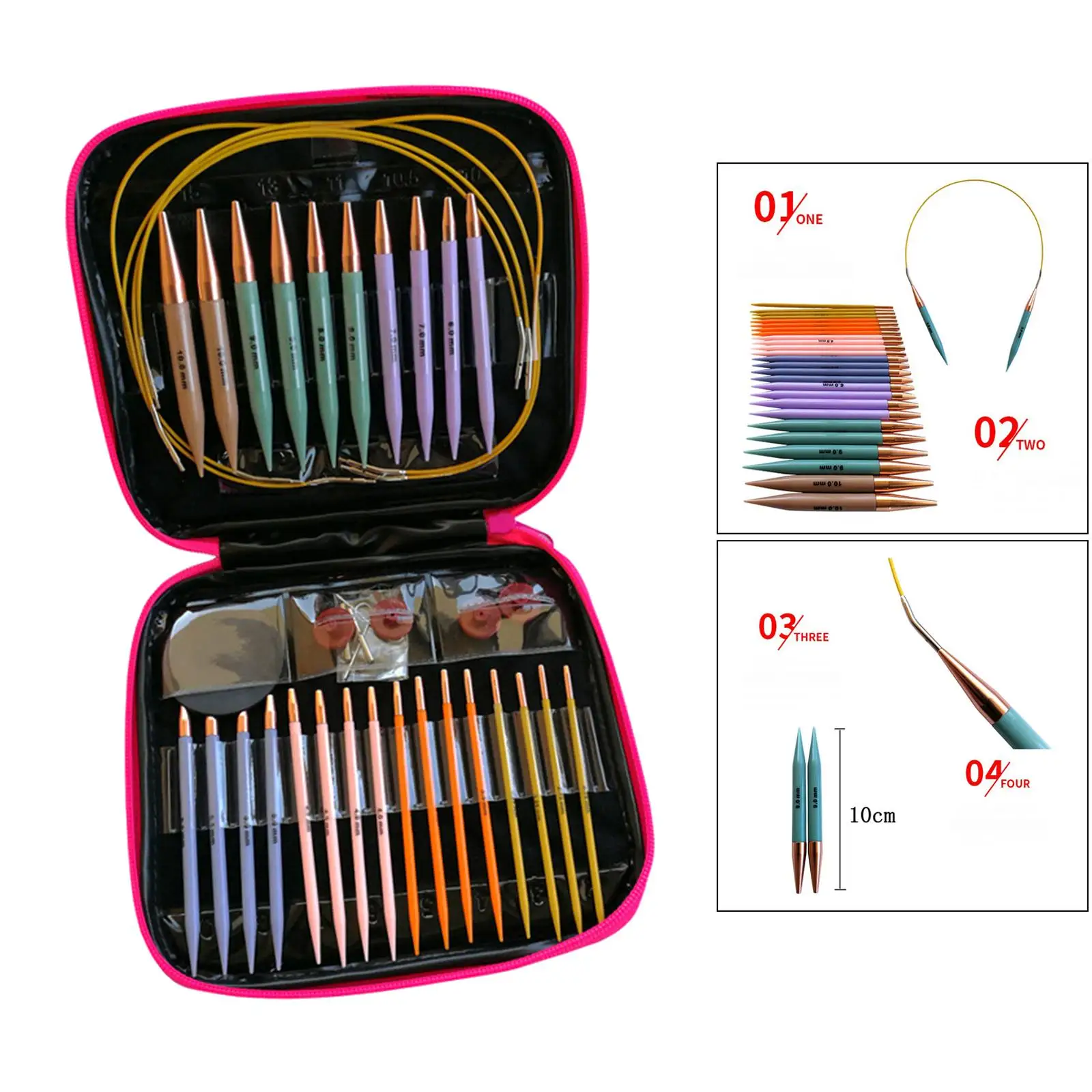 26pcs Aluminum Circular Knitting Set with Ergonomic Handles,13 Size Interchangeable Crochet with Storage Case for Small
26pcs Aluminum Circular Knitting Set with Ergonomic Handles,13 Size Interchangeable Crochet with Storage Case for Small