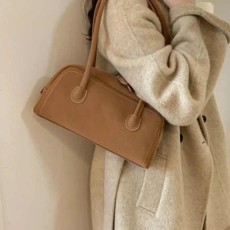 Vintage Suede Shoulder Bag, Dual Carry Compact & Stylish with Contrast Stitch for Everyday Casual Activities Purses and Handbags
Vintage Suede Shoulder Bag, Dual Carry Compact & Stylish with Contrast Stitch for Everyday Casual Activities Purses and Handbags