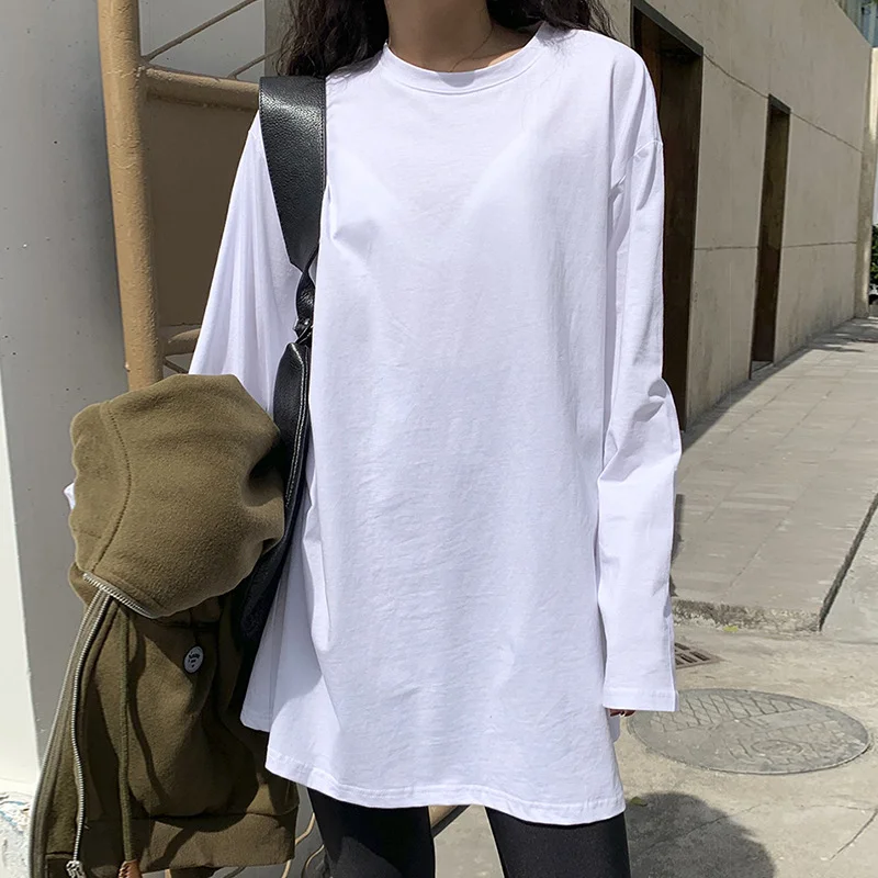 Повседневная футболка большого размера Y2k Топы Harajuku Футболки с длинным рукавом и круглым вырезом Весна Осень Черно-белые длинные футболки с разрезом Женская уличная одежда
Повседневная футболка большого размера Y2k Топы Harajuku Футболки с длинным рукавом и круглым вырезом Весна Осень Черно-белые длинные футболки с разрезом Женская уличная одежда