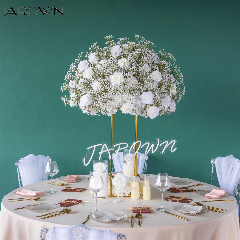 Wedding Party Table Centerpieces Luxury White Series Rose Baby Breath Floral Ball for Dinner Decoration Event Road Road Lead
Wedding Party Table Centerpieces Luxury White Series Rose Baby Breath Floral Ball for Dinner Decoration Event Road Road Lead