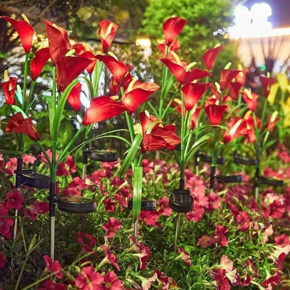 Durable Creative Solar Calla Flower Lamp Colorful Waterproof Flower Stake Lights Realistic Cordless Landscape Lawn Lamp House
Durable Creative Solar Calla Flower Lamp Colorful Waterproof Flower Stake Lights Realistic Cordless Landscape Lawn Lamp House