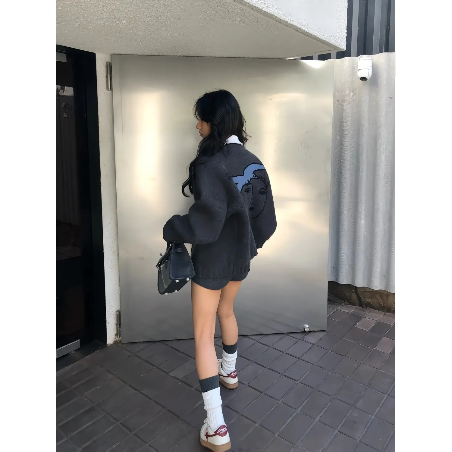 Винтажный кардиган с голубем мира, женский осенне-зимний жаккардовый свободный вязаный верх с длинными рукавами, пальто 
Винтажный кардиган с голубем мира, женский осенне-зимний жаккардовый свободный вязаный верх с длинными рукавами, пальто