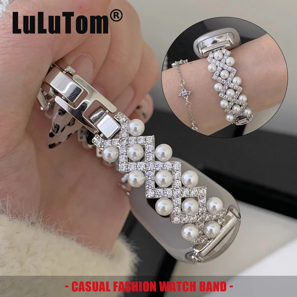 Luxury Pearls Diamond Strap For Xiaomi Mi Band 10 9 8 Pro Watch Band Miband 8Pro 9 Pro Copper Metal Bracelet Replace Wristband
Luxury Pearls Diamond Strap For Xiaomi Mi Band 10 9 8 Pro Watch Band Miband 8Pro 9 Pro Copper Metal Bracelet Replace Wristband