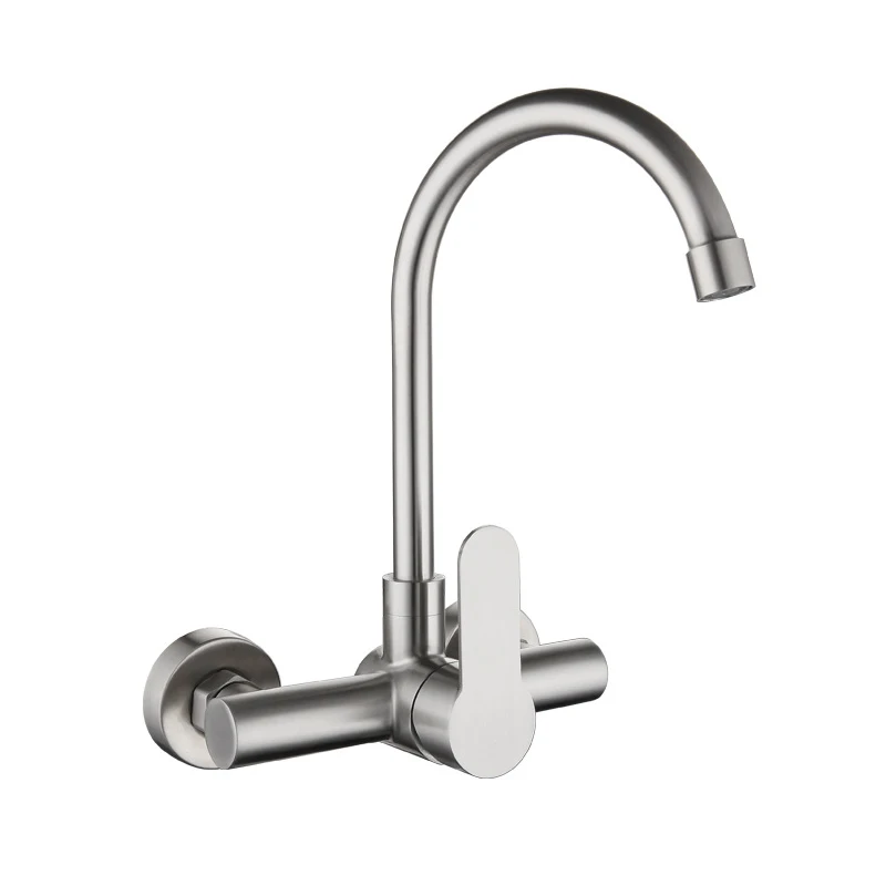 Kitchen Faucet Stainless Steel Bathroom Basin Sink Tap Wall Mounted 360 Degree Swivel Double Hole Hot Cold Water Mixer Tap Crane
Kitchen Faucet Stainless Steel Bathroom Basin Sink Tap Wall Mounted 360 Degree Swivel Double Hole Hot Cold Water Mixer Tap Crane