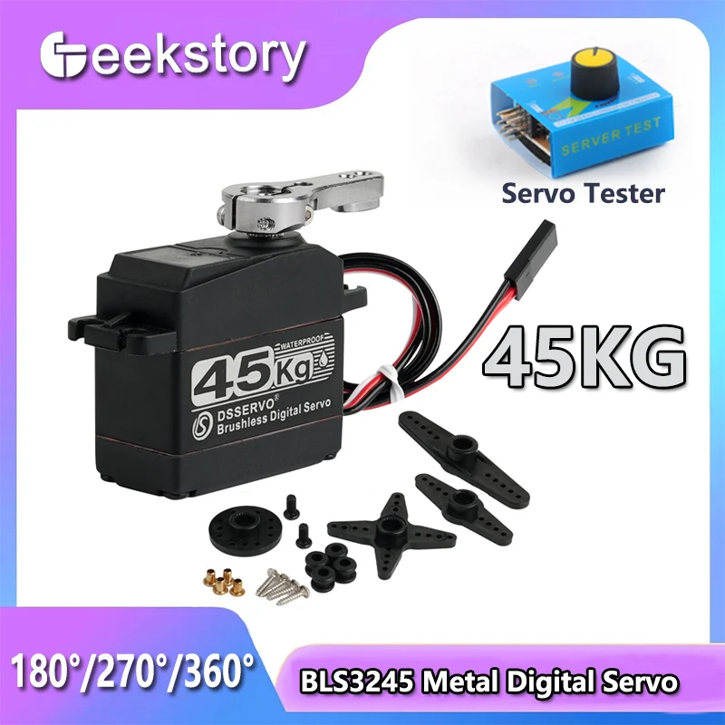 45KG Digital BLS3245MG Servo With Servo Tester Brushless Motor High Torque Steel Gear Servos DIY Parts For 1:8 1:10 1:12 RC Car
45KG Digital BLS3245MG Servo With Servo Tester Brushless Motor High Torque Steel Gear Servos DIY Parts For 1:8 1:10 1:12 RC Car