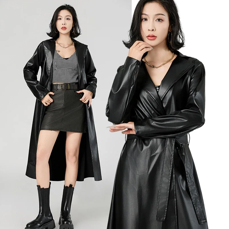 Faux Pu Leather Long Jackets Women Spring Autumn Solid Color Jacket Long Sleeve Woman Fashion Turn Down Collar Coat Mujer
Faux Pu Leather Long Jackets Women Spring Autumn Solid Color Jacket Long Sleeve Woman Fashion Turn Down Collar Coat Mujer