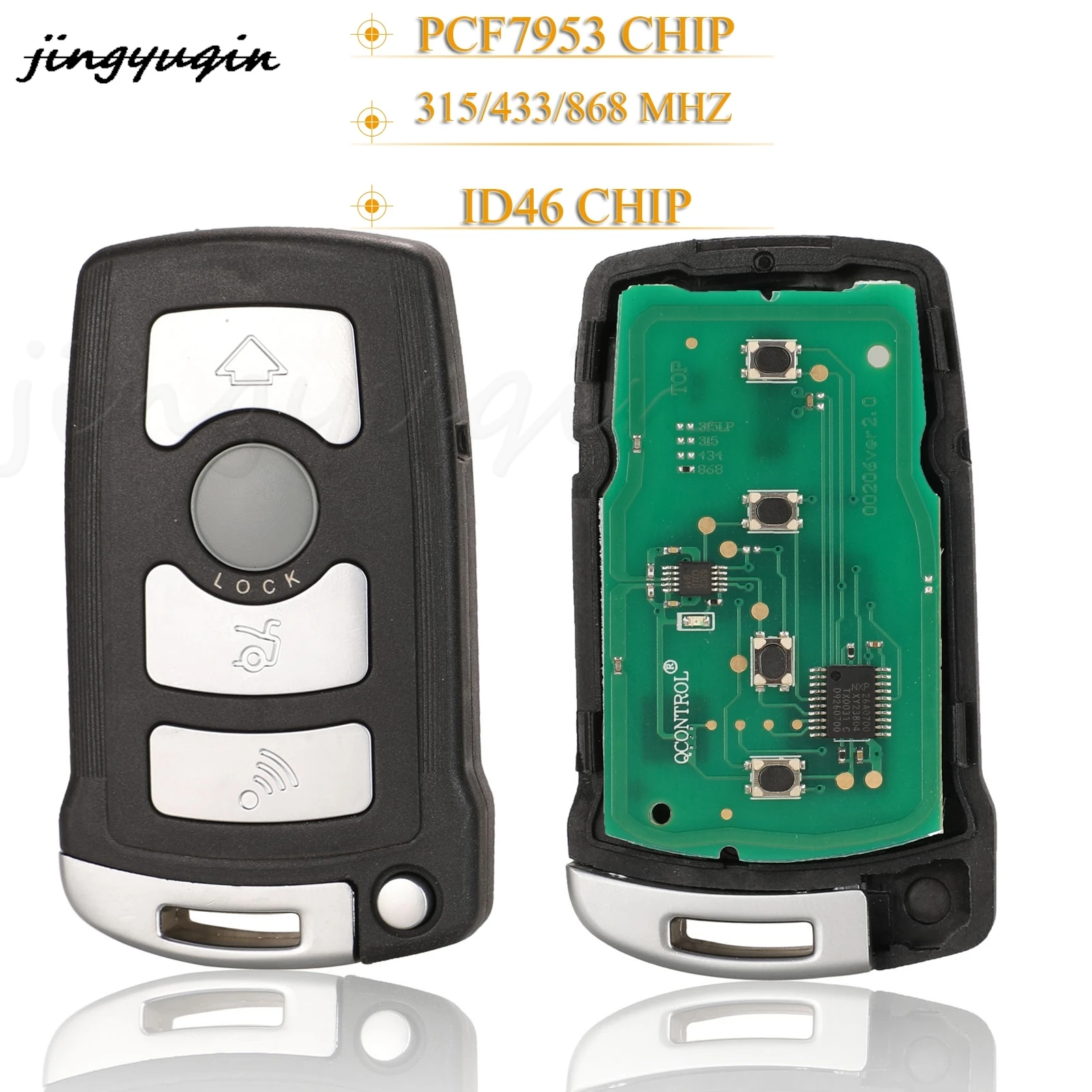 jingyuqin 5pcs 4 Button CAS1 System Remote Key 315/315LP/433/868 Mhz ID46 Chip For BMW 7 SERIES E65 E66 With HU92 Blade
jingyuqin 5pcs 4 Button CAS1 System Remote Key 315/315LP/433/868 Mhz ID46 Chip For BMW 7 SERIES E65 E66 With HU92 Blade