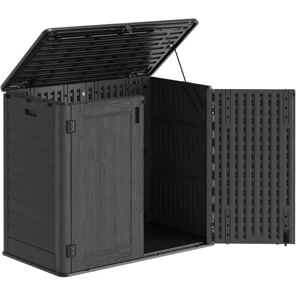 Outdoor Storage Shed, 30 Cu t Waterproo Horizontal Resin Storage Cabinet, Weather-Resistant Garden Shed Trash Can Storage with P
Outdoor Storage Shed, 30 Cu t Waterproo Horizontal Resin Storage Cabinet, Weather-Resistant Garden Shed Trash Can Storage with P