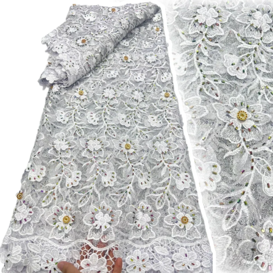 African Mesh Milk Silk Lace Fabric 2026 High-End French Chiffon Lace Fabric For Nigerian Bridal Wedding Party Dress 2830
African Mesh Milk Silk Lace Fabric 2026 High-End French Chiffon Lace Fabric For Nigerian Bridal Wedding Party Dress 2830