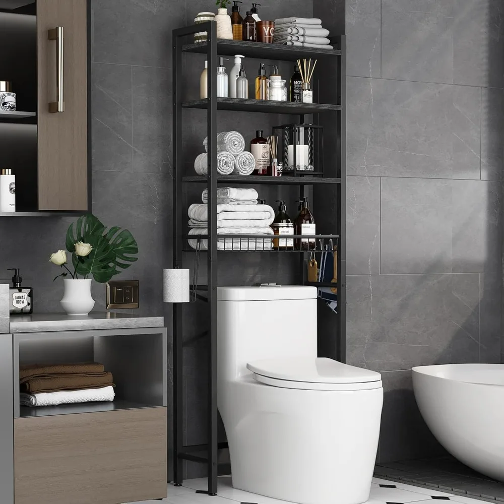 Over-The-Toilet Storage Rack, 4-Tier Bathroom Organizer Shelf Over Toilet with Adjustable Shelf and Basket, Saver Shelves
Over-The-Toilet Storage Rack, 4-Tier Bathroom Organizer Shelf Over Toilet with Adjustable Shelf and Basket, Saver Shelves