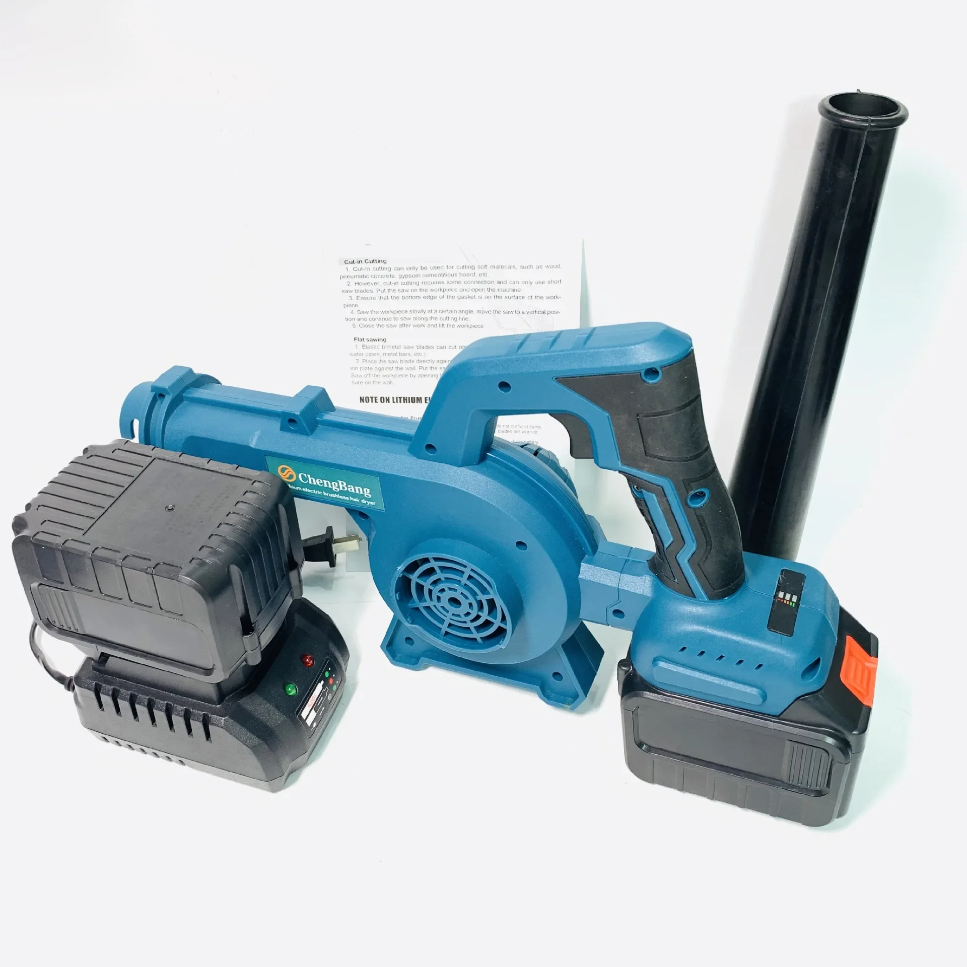 Portable Brushless Lithium Electric Blower Rechargeable 2 In 1 Dust Suction Blower Cordless Hair Dryer Garden Blowing Tool set
Portable Brushless Lithium Electric Blower Rechargeable 2 In 1 Dust Suction Blower Cordless Hair Dryer Garden Blowing Tool set