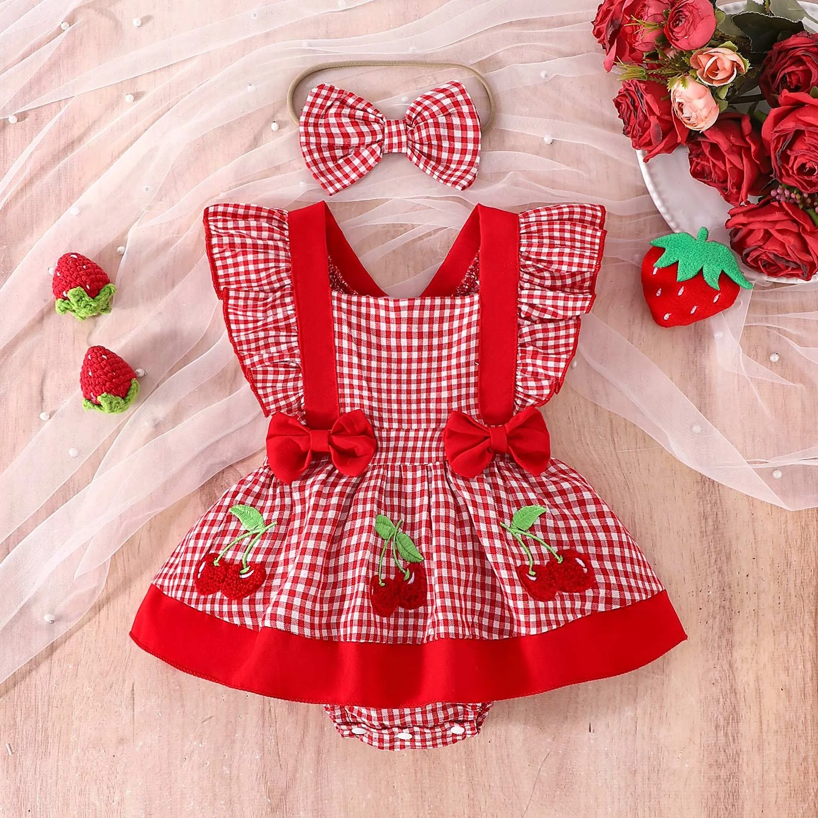Baby Bulk Baby Girl Summer Clothes Romper Dress Plaid Outfit Newborn 3 6 12 18 Months Smocked Bodysuit Two Piece For Baby Girl
Baby Bulk Baby Girl Summer Clothes Romper Dress Plaid Outfit Newborn 3 6 12 18 Months Smocked Bodysuit Two Piece For Baby Girl