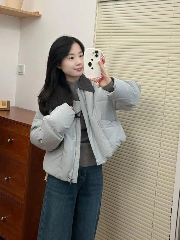 Blue Thickened Casual Warm Pure Color Cotton Jacket Women's Fashion Anti-aging Winter New Style Korean Version Outerwear
Blue Thickened Casual Warm Pure Color Cotton Jacket Women's Fashion Anti-aging Winter New Style Korean Version Outerwear