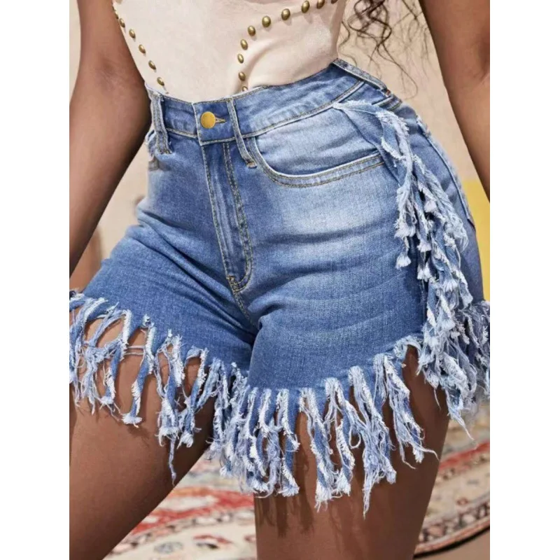 Tassel Denim Shorts Women's Fashion Spring Season Elastic Waist Jeans Shorts Cross-Border Shipping Available
Tassel Denim Shorts Women's Fashion Spring Season Elastic Waist Jeans Shorts Cross-Border Shipping Available