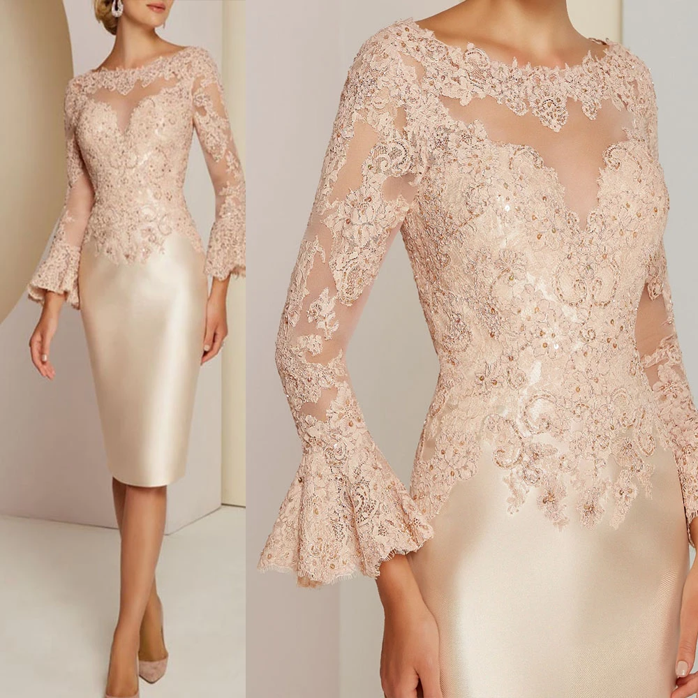 Classic Champagne Long Sleeve Mother of the Bride Dresses Lace Customized Wedding Guest Gowns Customized Woman Dress New
Classic Champagne Long Sleeve Mother of the Bride Dresses Lace Customized Wedding Guest Gowns Customized Woman Dress New