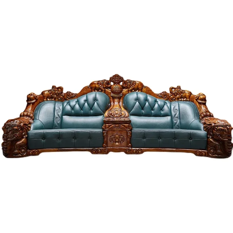1Elephant Sofa Solid Wood Carved Villa High-End European Leather Sofa 1125 Combination
1Elephant Sofa Solid Wood Carved Villa High-End European Leather Sofa 1125 Combination