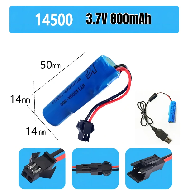 3.7V Lithium Battery 14500 800mAh Li-ion Battery Suitable for Toy Gun Remote Control Car Solar Lithium Battery Vacuum Cleaner
3.7V Lithium Battery 14500 800mAh Li-ion Battery Suitable for Toy Gun Remote Control Car Solar Lithium Battery Vacuum Cleaner